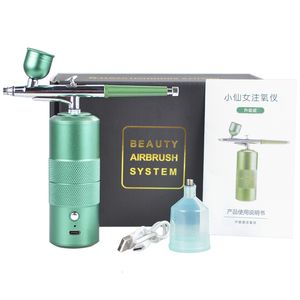 Other Health Beauty Items MultiPurpose Oxygen Injector Mini Air Compressor Kit AirBrush Paint Spray Gun Airbrush Nail Art Tattoo Craft Cake Nano Sprayer 230811