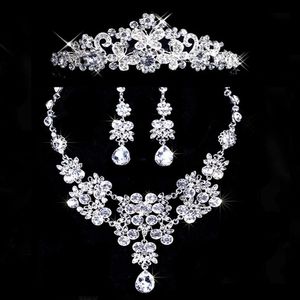 Tiaras korony Wedding Hair Jewelry Neceklace Farring