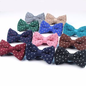 Neck Ties Men Neck Ties Tuxedo Knitted Bowtie Star Dot Bow Tie Thick Double Deck Pre Tied Adjustable Knitting Casual Ties 230811