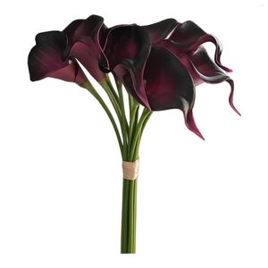 装飾的な花20pc pu mini calla lily人工ヒドランジャシルク冬の屋外リアル