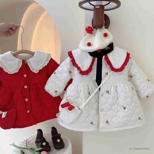 Giacche 2023 Inverno bambine cappotto+sacca in cotone imbottito morbido bambino caldo vestiti di compleanno principessi per bambini overcoats R230812