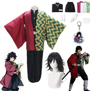 Cosplay Anime Demon Slayers Kimetsu No Yaiba Tomioka Giyuu Cosplay Costume Kimono Halloween Party Ubrania dla dorosłych dzieci 230812