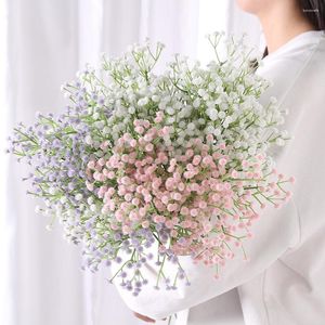 Flores decorativas 10pcs/lote artificial Flower gypsopsophila babysbreath plantas falsas em casa El Christmas Decor Bouquet Gift