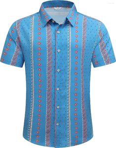 Męskie koszule hawajskie koszulę z krótkim rękawem przycisk letnia sukienka plażowa w paski 3D i damskie