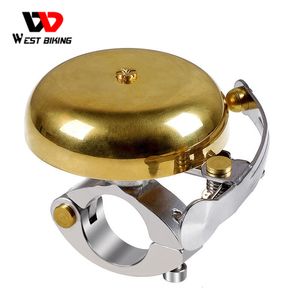 Cykelhorn West Cykling Vintage Classic Bicycle Bell Ring Cycling mässing Mässingslegeringstyret Retro Uppgraderingar VARNING HORN LOUD 230811