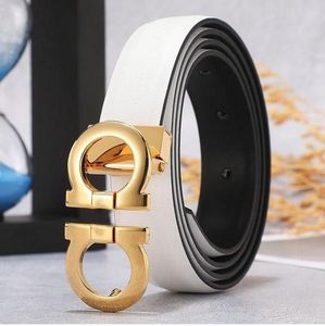 Men Designers Belts Classic fashion casual letter smooth buckle ferragamos womens mens leather belt width 3.5cm with orange box