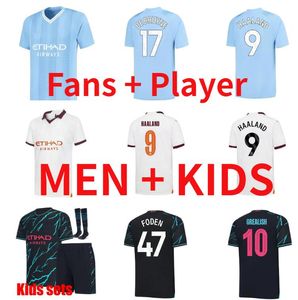 2023 2024 Manchester GREALISH SOCCER JERSEYS HAALAND DE BRUYNE FODEN BERNARDO 23 24 City MAHREZ RODRIGO KOVACIC MANS CITIES FA champions CUP Men kids football shirts