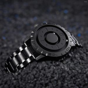 Wristwatches 2023 Arrival Watches Mens Magnetic Watch Ball Bearing Quartz Wrist For Men With Stainless Steel Bracelet