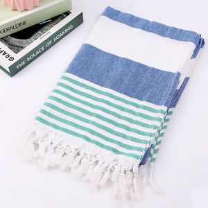 Towel Striped Cotton Large Turkish Bath with Tassels Travel Camping Sauna Beach Gym Pool Blanket Drape Scarf 230812