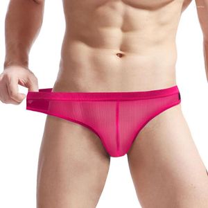 Underpants Herren sexy G-String nahtloser Unterwäsche Eis Seiden-Tanga-Hodensackbulte Höschen Männliche konvexe Beutel-Slips