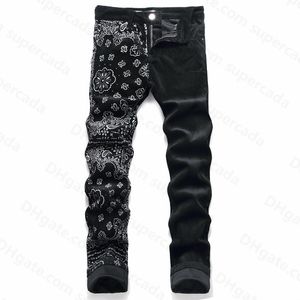 Purple Jeansdesigner Mens Jeans High Street America for Men Embroidery Oversize Ripped Patch Hole Denim 2023 New Fashion Streetwear Skinny Slim Penci 329