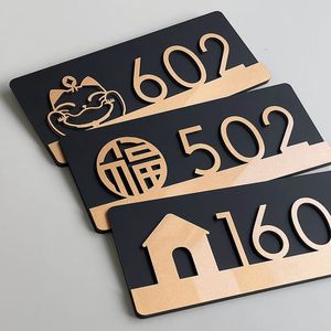 Garden Decorations House Number Plate Home Entrance Door Room Apartment el Acrylic Digital House Number Customized Identification Plate 230812