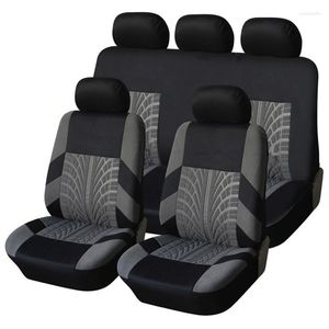 Car Seat Covers Embroidary Set Universal Front Bucket Cover With Split Bench Back Interior Accessories