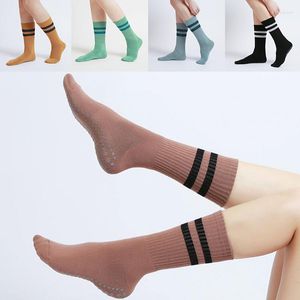 Frauen Socken Socken Anti-Schlupf-Baumwollatwolle atmungsaktive schweißabsabsorbierende Yoga-Strumpfpilates Ladies Dance Ballet für Fitness Fitnesssportarten