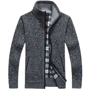 Erkek Sweaters Sonbahar Kış Kazak Ceket Sahte Kürk Yün Ceketler Erkekler Fermuar Örgü Kalın Sıcak Gündelik Örgü Cardigan 230811