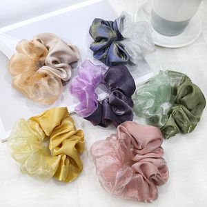 Clip per capelli Corea del Sud Stitching Color Ring Racconde Tie Horse Plate Organda Fashion Super Fairy Scrunchies Femmina