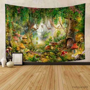 Wandteppiche Märchenwald Wandteppich wand hängende Fantasie Ästhetik für Kinder Mädchen Schlafzimmer Wohnzimmer Schlafzimmer Dekor R230815