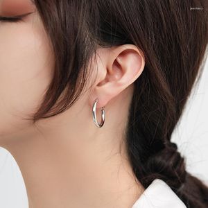 Hoop Earrings Small Circle Round Huggies For Women Men Punk Silver Color Ear Ring Bone Buckle Fashion Jewelry Gift