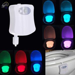 Smart Bathroom Toilet Night Light LED Body Motion Activated On/Off Seat Sensor Lamp 8 Color PIR luces led decoracion lighting HKD230812