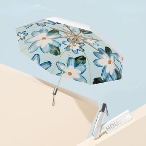 Guarda -chuvas parasol fofo guarda -chuva Sun Mini Designer Proteção à prova de vento Alta qualidade de sol forte dobramento de roupas de casas Sombrilas
