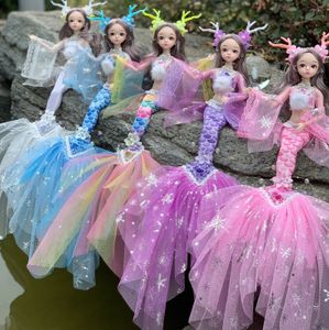 Puppen 17 Zoll BJD Meerjungfrau Puppe 13 Gelenke bewegliche Schwimmen Fisch Bad Spielzeuggirl Geschenke Weihnachten 230811