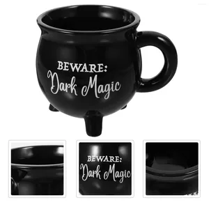 Canecas artísticas copos de armazenamento de água artística caneca caneca de halloween preto preto