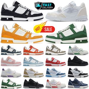 kvinnors tränare designer tränare sneakers präglade plattform virgil casual skor svart vit grön denim canvas läder överlägg utomhus sport tennis