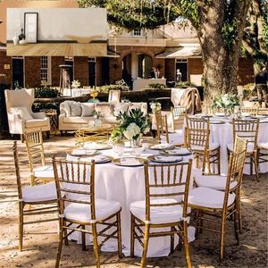 Wholesale gold plsstics Resin Event Tiffany Chiavari Chair Transparent Plastic Dining Chair For Weddings And Banquet