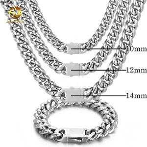 Designer Jewelry Fashion Hip Hop Jewelry Necklaces Stainless Steel 18K Gold Plated Cuban Link Chain Spring Clasp Chains for men