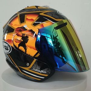 Мотоциклетные шлемы верхний шлем наполовину открытый лицо Каска мотокросс желтый официант Размер: s m l xl xxl.