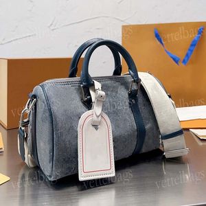 Yıkanabilir denim mavi omuz çantası gerçek deri omuz çantası üst kaliteli tote çantaları lüks tasarımcı totes yastık boston çantaları sanat parti çanta