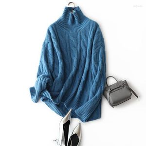 Women's Sweaters Masigoch Winter Chunky Cable Knit Cashmere Sweater Turtleneck