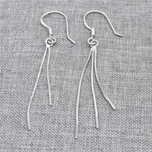 Stud Earrings 2 Pairs 925 Sterling Silver Snake Chain Tassel Earring Hooks W/ Rhodium Plated