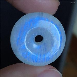 Pendant Necklaces Genuine Strong Blue Light Natural Moonstone Woman Men Necklace Healing Crystal Donut Bead Stone