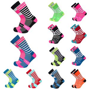 Спортивные носки Stripe Dot Cycling Toping Professional Brand Sport Sport Bicycle Sock Nock Racing Runing 230811