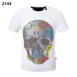 NUOVO STILE Phillip Plain Uomo Magliette Designer PP Teschio Diamante T Shirt Manica corta Dollaro Orso Tigre Marca Tee Teschi di alta qualità T Shirt Top P21666