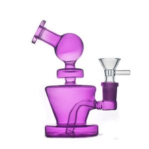 1pcs Shisha Glass Bongs 14mm Joint Bunte rauchende Wasserleitungen Mini -Öl Rigs Kleine Dab Rig Blau Pink Lila Klar mit Schüssel Rauchstück