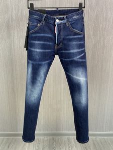 Italian fashion European and American men's casual jeans high-end washed hand polished quality optimized 9895