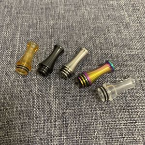 Gomoku Form 510 Gewinde Drip Tips Edelstahl Mundstück Metall Regenbogen Silber Schwarz für 510 Zerstäuber Tank MTL RDA 3 Farben