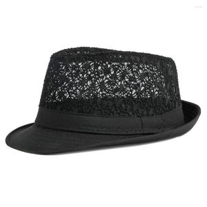 Berets Spring And Summer Fedoras Hats For Women Men Panama Sun Caps Cotton Polyester 56-58cm Embroidery Mesh Flat Cool Curved Brim