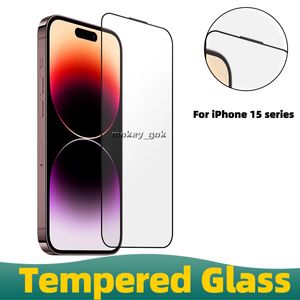 Full täckning Dammsäkert härdat glasskärmskydd för iPhone 15 Pro Max 15Plus