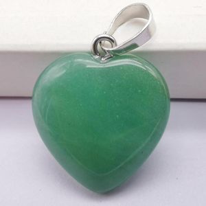 Pendant Necklaces Natural Green Aventurine Stone GEM Heart Lucky Jewelry S3023