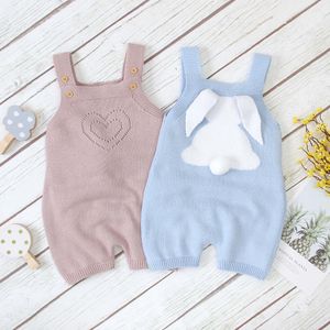 Rompers Baby Rompers Rabbit Sticked Clothes Born Boys Bunny Girl Jumpsuits Spädbarn Bebes Mother Kids Easter Outfit Costume 230811