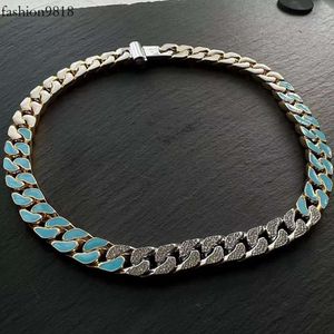 Ny stil VVS Moissanite Sterling Sier Gold Plated Colorful Cuban Link Chain for Hip Hop Jewelry