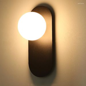 Wall Lamps Moonlux Nordic Wall-mounted Ball Lamp Simple Home Corridor Bedroom Bedside Decorative Night Light