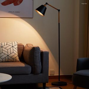 Lampy podłogowe Północna europejska lampa sztuki drewnianej do salonu LED Sypialnia Badanie Ochrona Oczy Ochrony Oku do czytania lekki wystrój wewnętrzny