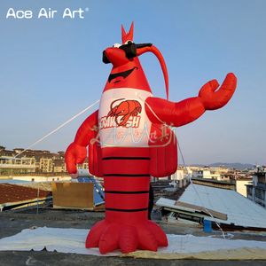 Atacado 4m/5m/6mh enorme lagosta inflável com modelo personalizado de personagem de desenho animado para publicidade e festival de restaurantes de lagosta