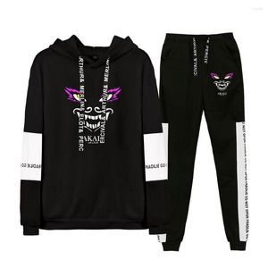 Men's Tracksuits The Latest Hit Harajuku Two-piece Hoodie Boy And Girl Winter High-quality Loose Pants Street Clothing Set