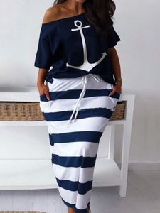 Women's Plus Size Pants LW matching sets Two Piece dress Letter Print Striped Skirt Set Fashion Casual Summer Tops+Bottoms Matching Outfi 230811