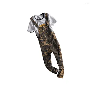 Men's Jeans 2023 Mens Bib Overall Pants Lightweight Casual Loose Fit Walkshort Jumpsuit Button Denim Rompers Camouflage Overalls